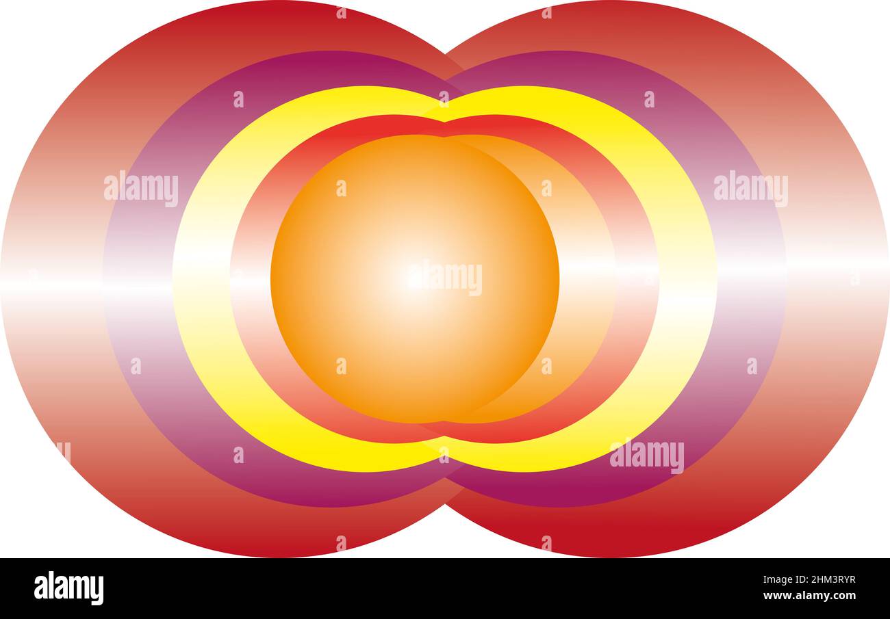 Illustration montrant l'objet résultant de la transformation des cercles. Banque D'Images