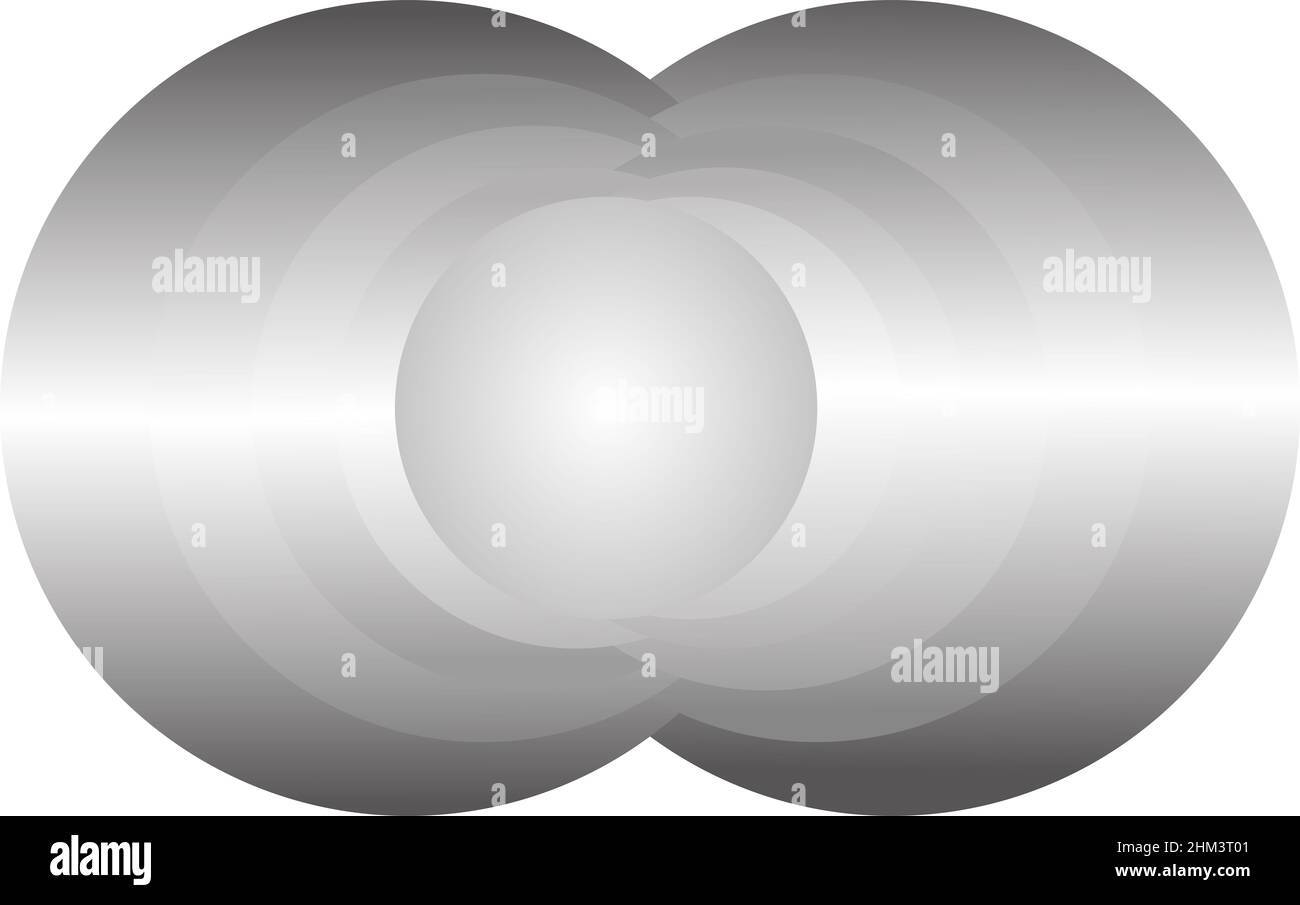 Illustration montrant l'objet résultant de la transformation des cercles. Banque D'Images