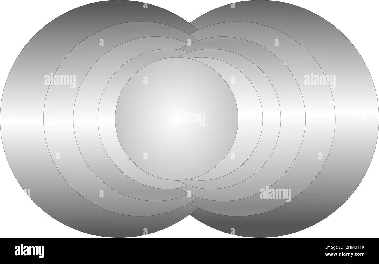 Illustration montrant l'objet résultant de la transformation des cercles. Banque D'Images