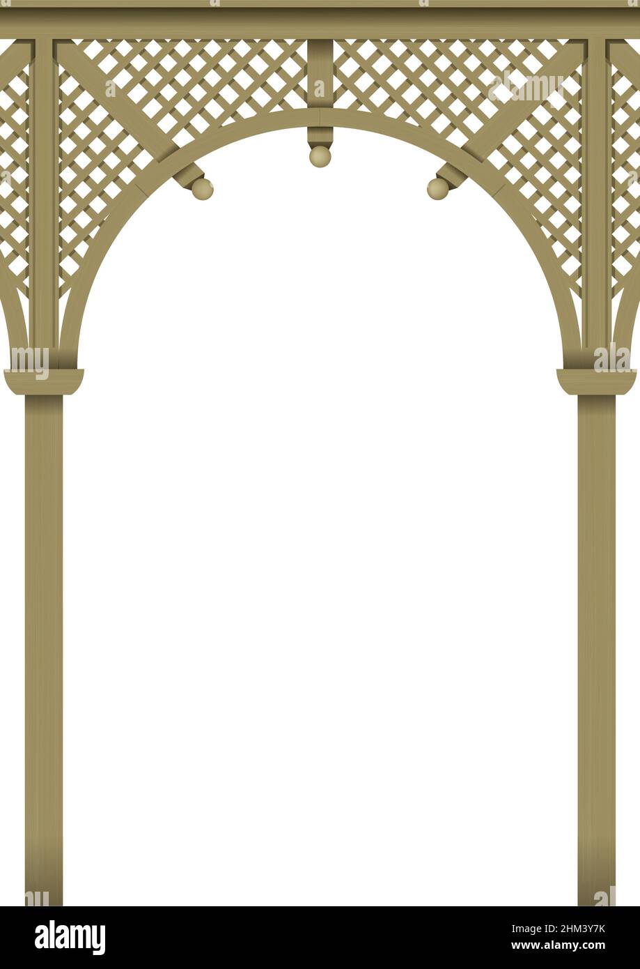 Arc openwork pergolas en bois ou vérandas de la barre des graphiques classiques de style victorien vectoriel Illustration de Vecteur