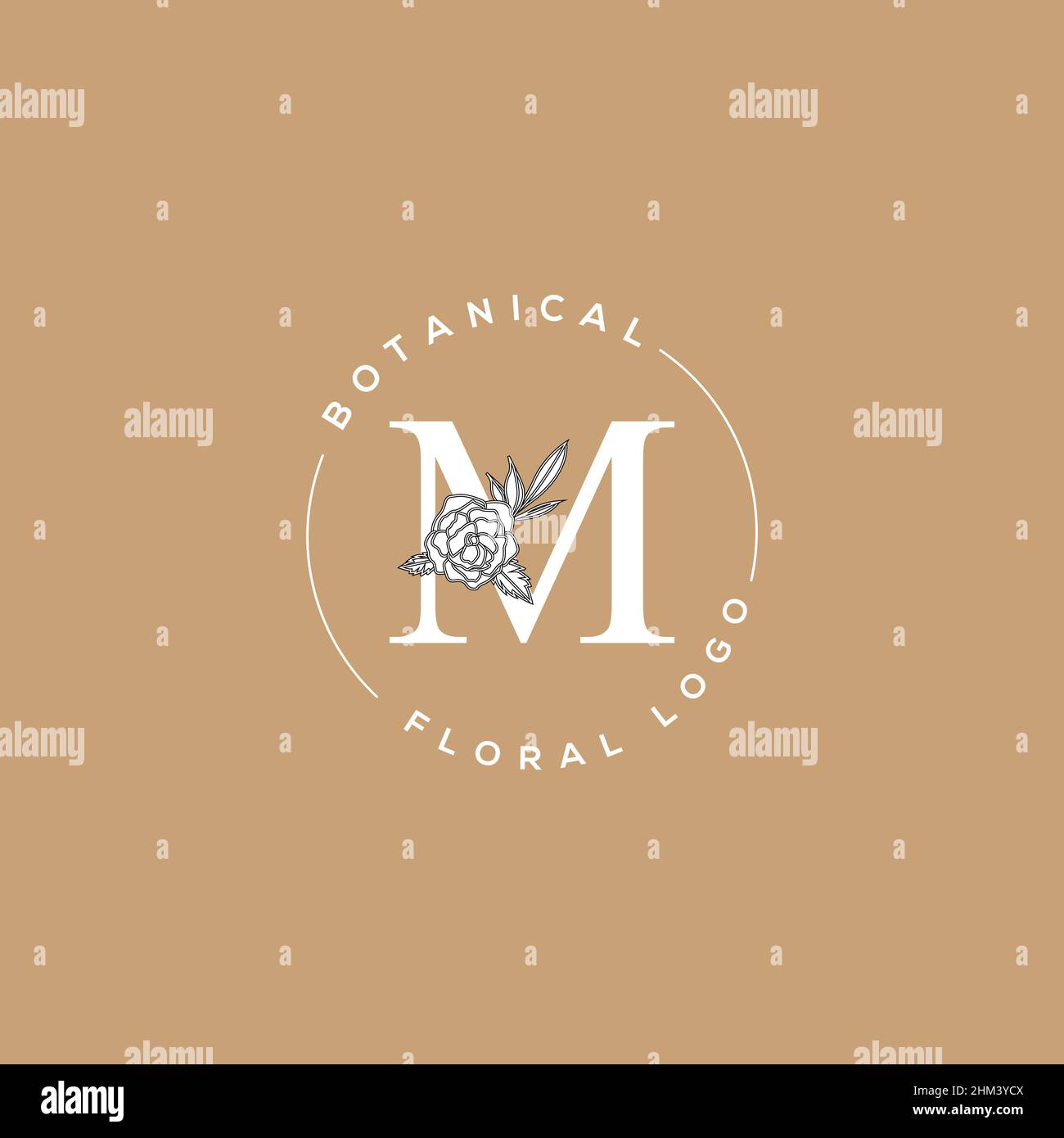 Initiale M lettre luxe beauté fleurit ornement monogramme logo Illustration de Vecteur