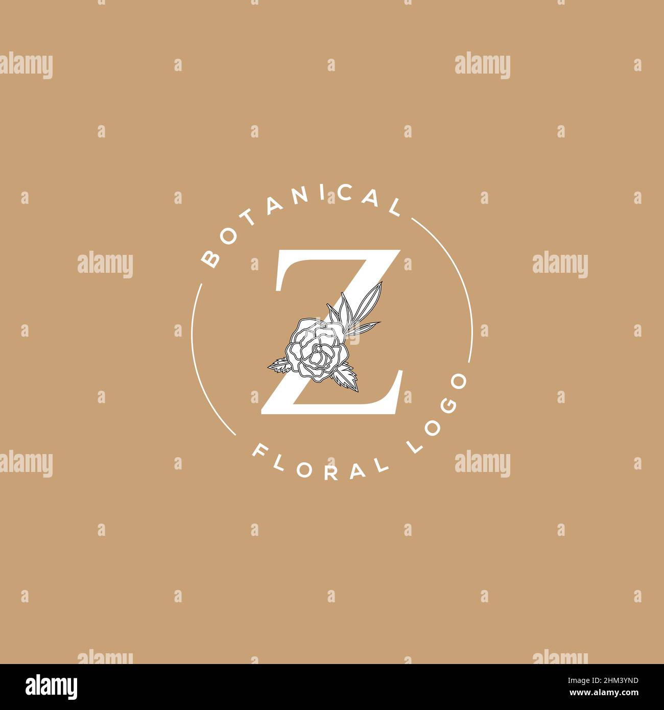 Lettre Z initiale luxe beauté fleurit ornement monogramme logo Illustration de Vecteur