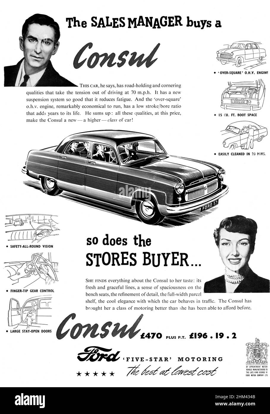 Une publicité vintage pour le consul Ford Banque D'Images