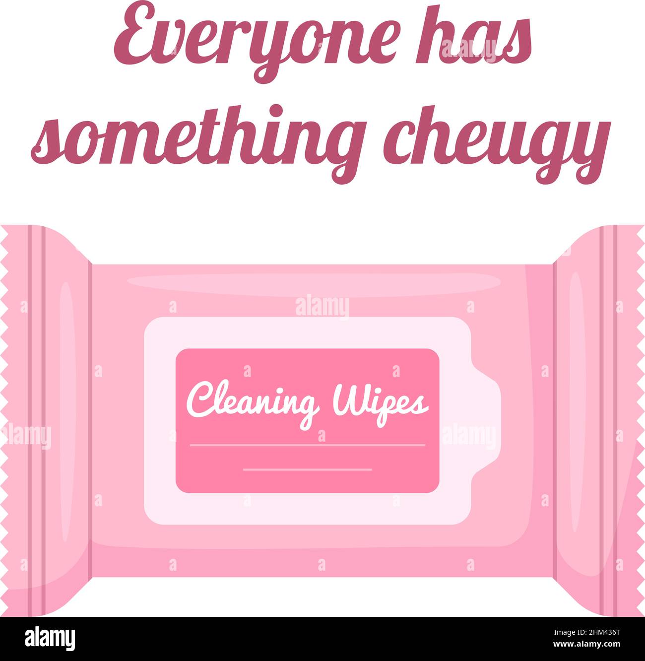 Citation de Cheugy avec des lingettes de nettoyage de visage tout le monde a quelque peu de tendance de tricherie Gen Z.Texte isolé sur fond wthite Illustration de Vecteur