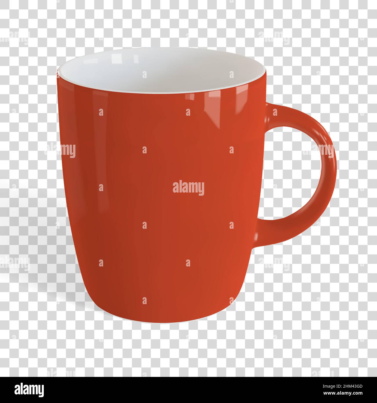 Tasse ou tasse de thé blanc ou de café isolée sur fond à carreaux Illustration de Vecteur