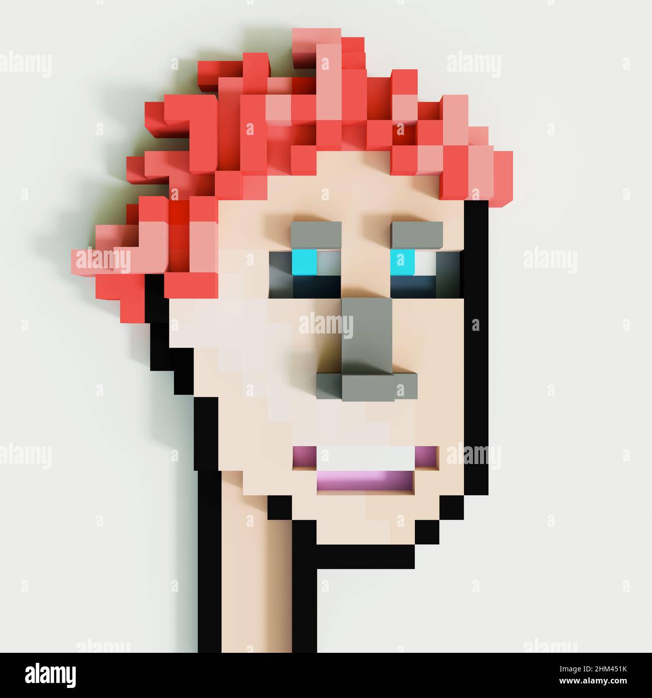 3D NFT Punk concept avec différentes races de traits Banque D'Images