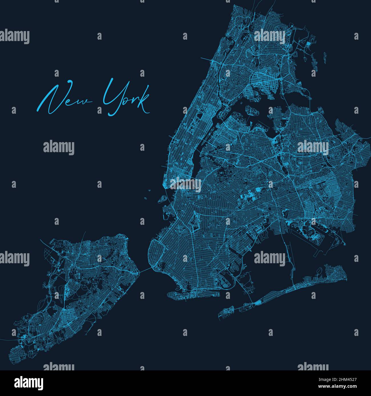 Carte de la ville de New York avec rues, Etats-Unis.Illustration ...