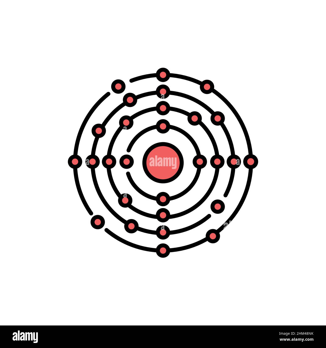Icône de la ligne de couleur de la formule de Radium.Pictogramme pour page Web, application mobile, Promo. Illustration de Vecteur