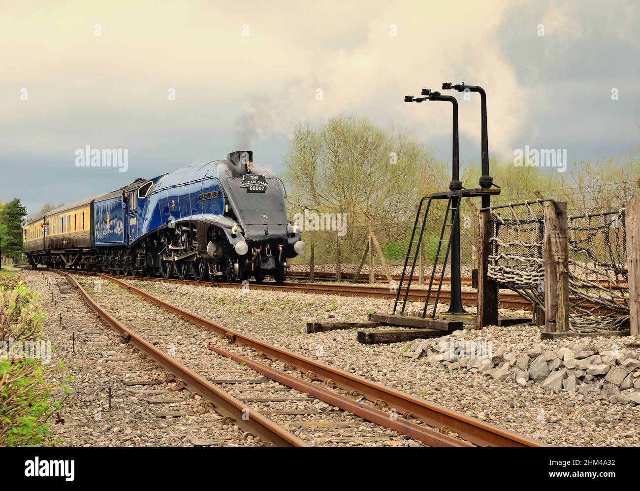 Classe A4 Pacifique No 60007 Sir Nigel Gresley sur la ligne de démonstration lors de l'événement « une fois sur une lune bleue » au Didcot Railway Centre, le 5th avril 2014. Banque D'Images