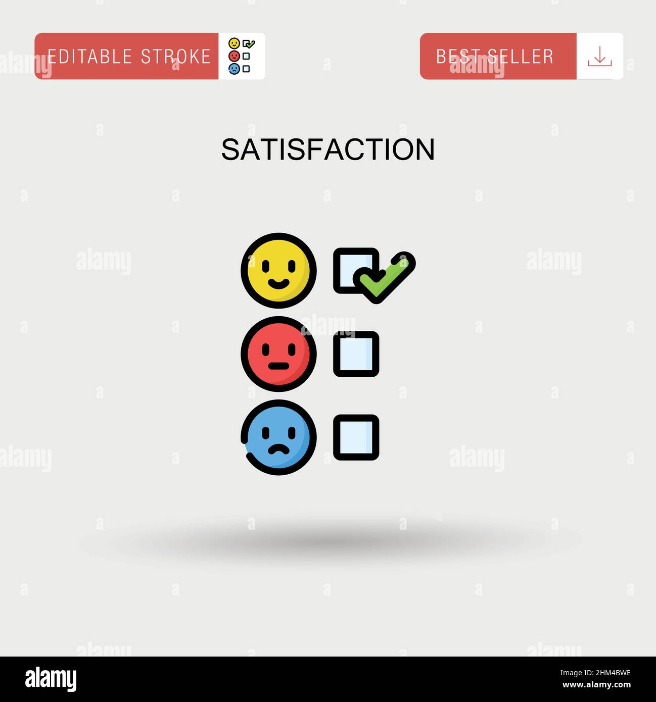 Satisfaction icône de vecteur simple. Illustration de Vecteur