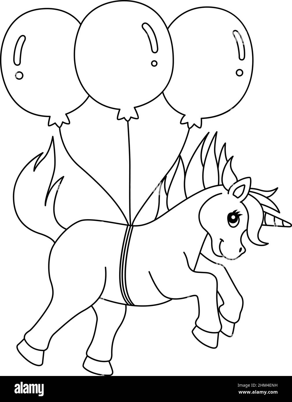 UNICORN flottant avec les bulles isolées Illustration de Vecteur