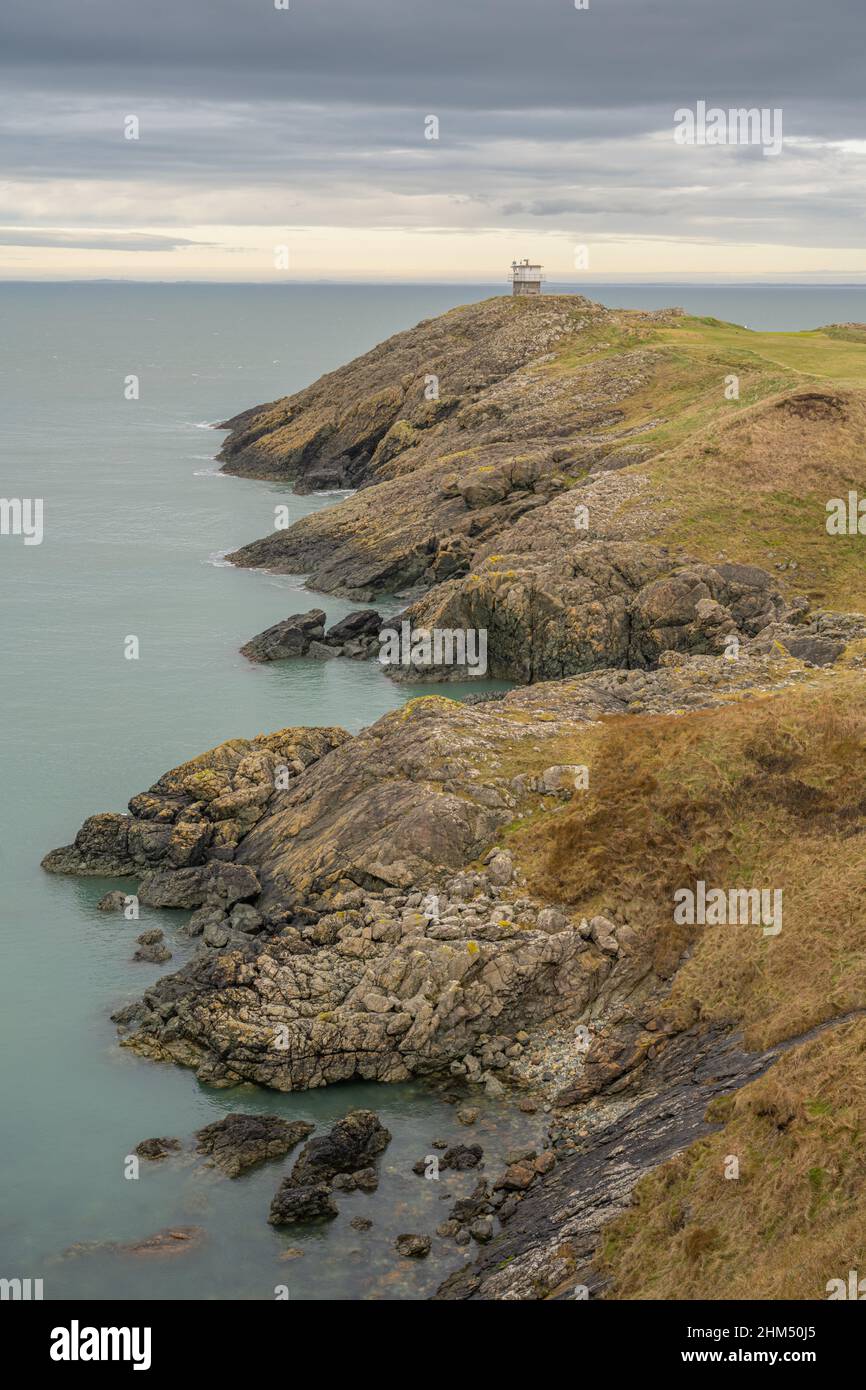Trwyn Porth Dinlläen sur la péninsule de Llyn, dans le nord du pays de Galles, lors d'une journée hivernale Banque D'Images