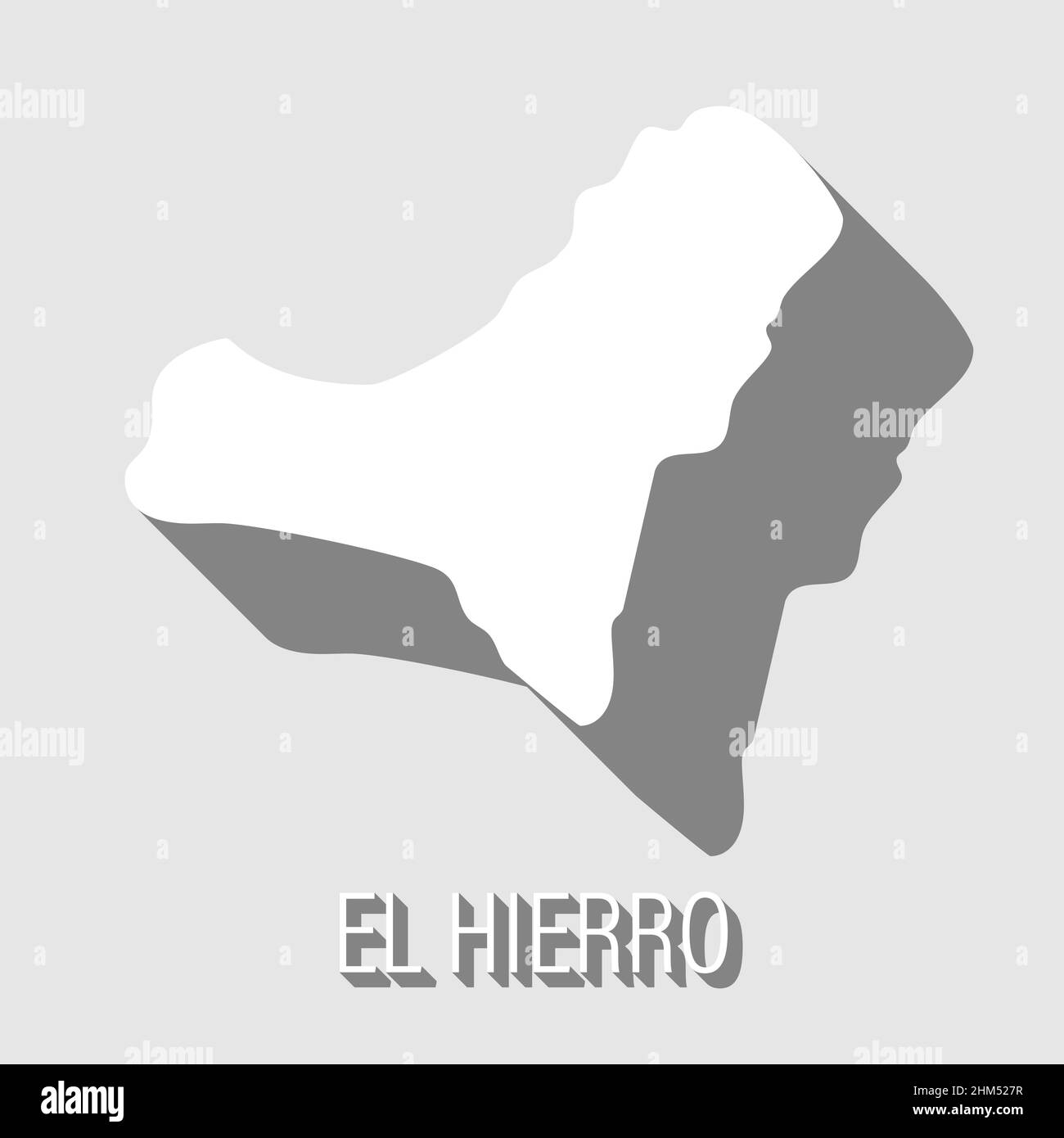 Résumé El Hierro, îles Canaries contour de forme isolée sur fond bleu, illustration vectorielle Illustration de Vecteur