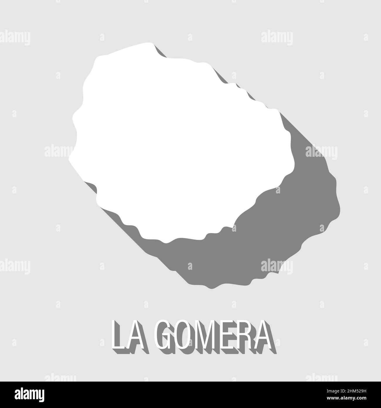 Résumé la Gomera, îles Canaries contour de forme isolée sur fond bleu, illustration vectorielle Illustration de Vecteur