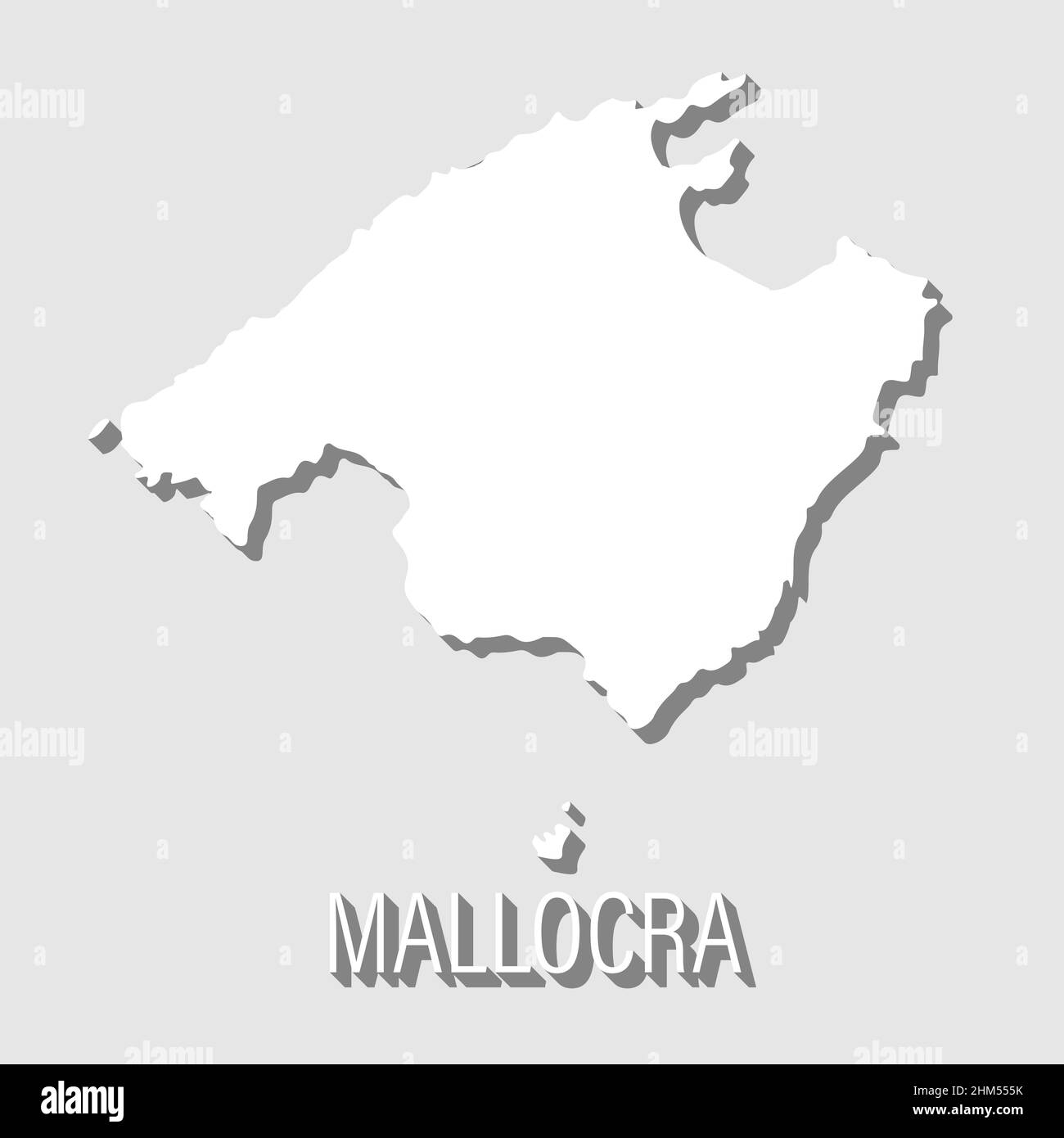 Résumé Mallorca, Îles Baléares contour forme isolée sur fond bleu, illustration vectorielle Illustration de Vecteur