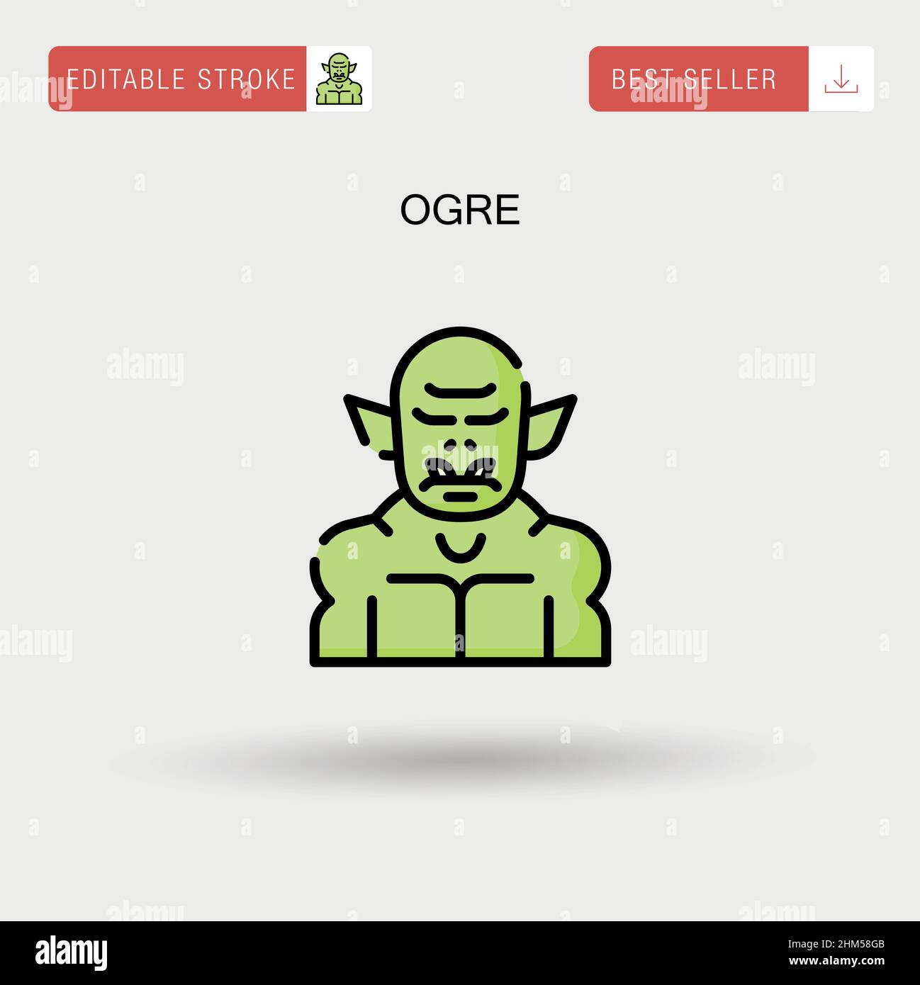 Icône de vecteur simple Ogre. Illustration de Vecteur