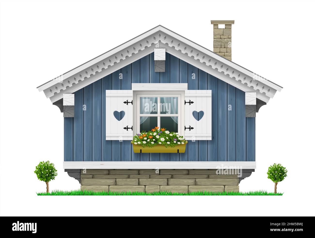 Hôtel traditionnel finlandais en bois scandinave ou sauna. Illustration de Vecteur