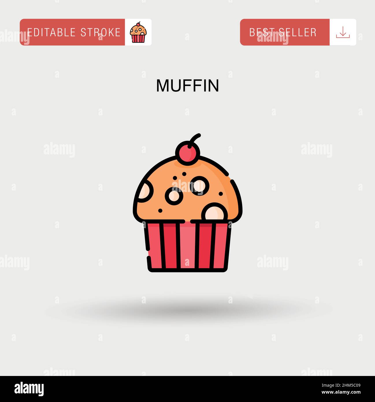Icône de vecteur simple de muffin. Illustration de Vecteur