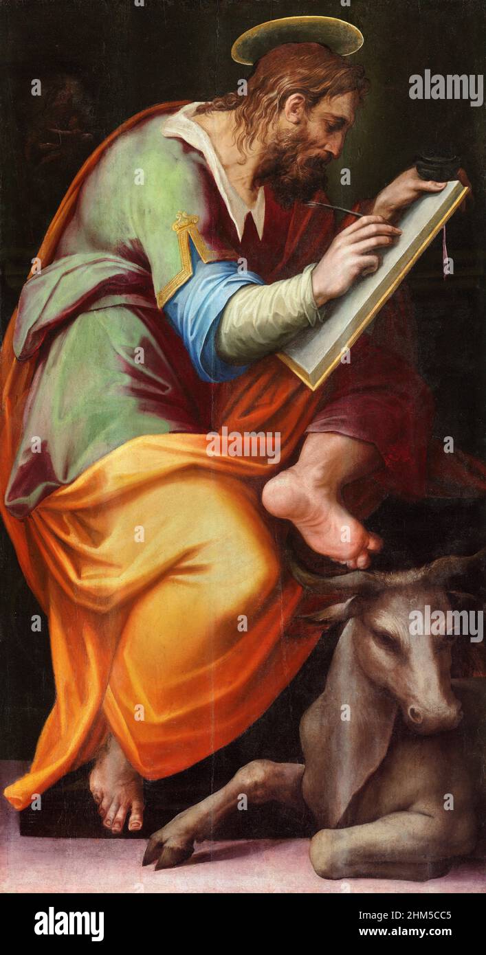 Saint Luke par Giorgio Vasari (1511-1574), huile sur panneau, c.1570-71 Banque D'Images