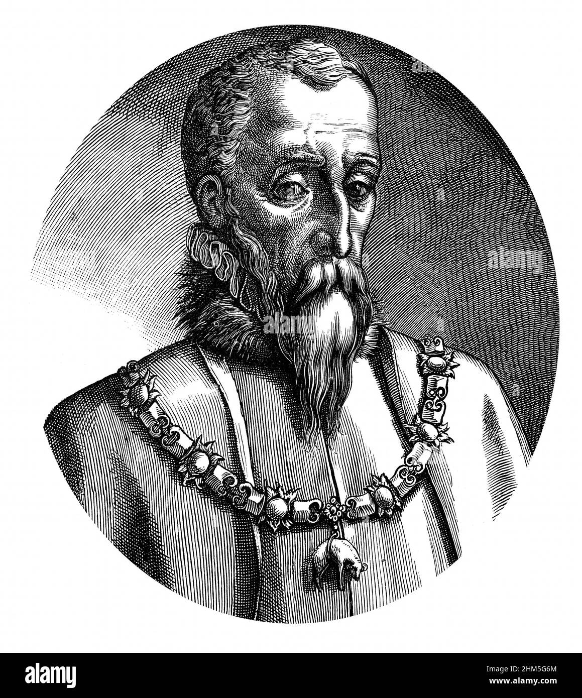 Portrait de Ferdinand Alvarez de Toledo, duc d'Alva (1508-82) - gravure, 19th siècle Banque D'Images