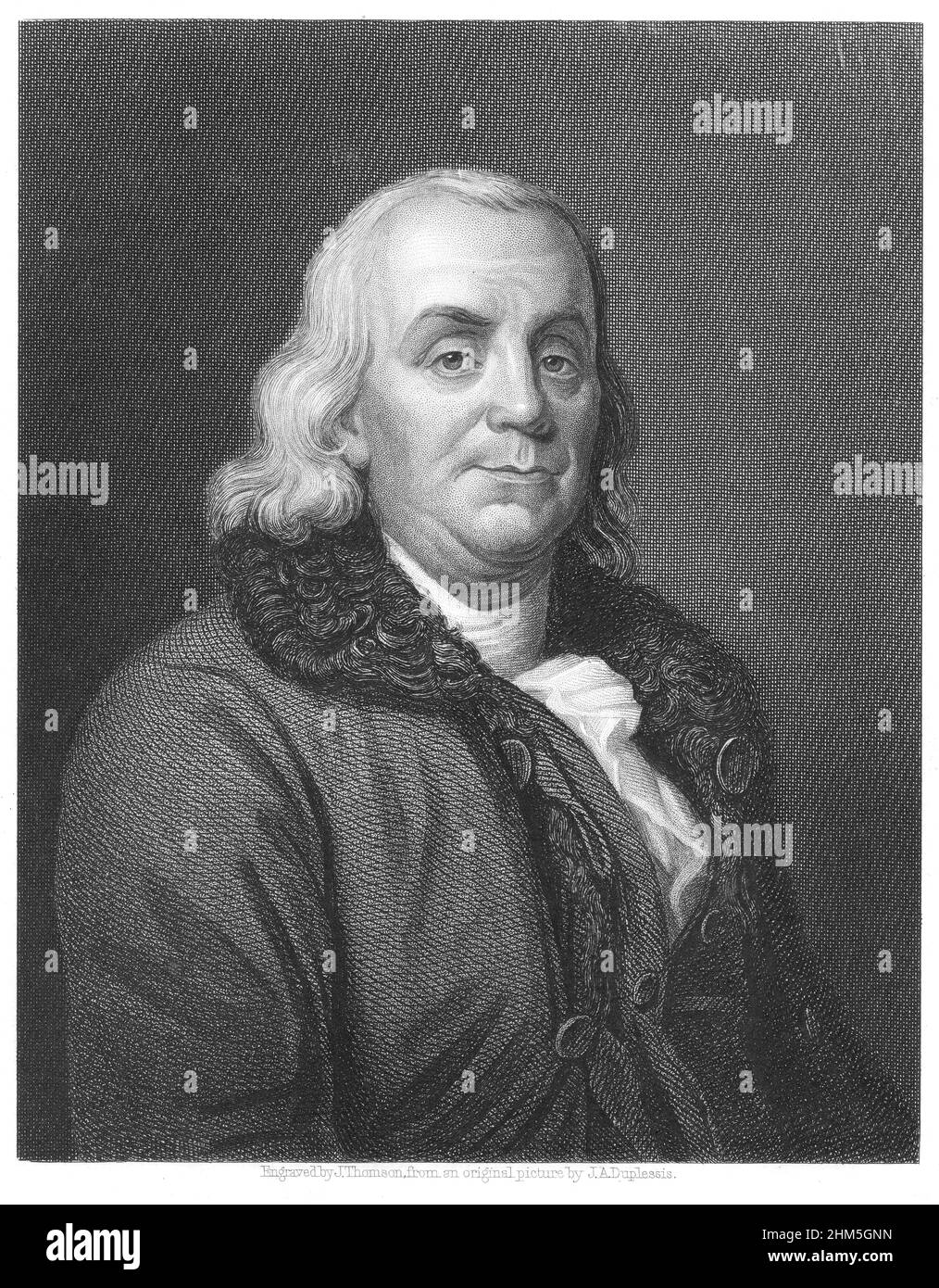 Benjamin Franklin (1706-1790) scientifique, homme d'État et diplomate américain. Banque D'Images