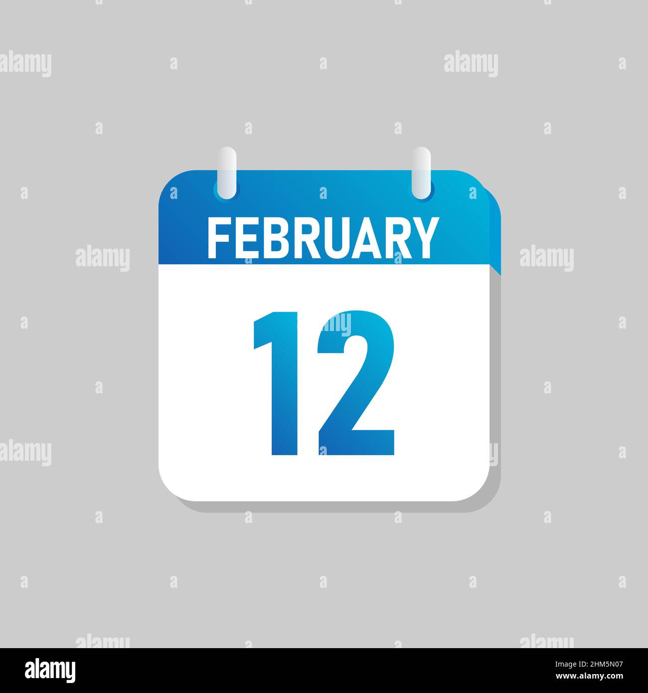 Icône de calendrier quotidien blanche de février dans un style Flat Design. Illustration de Vecteur