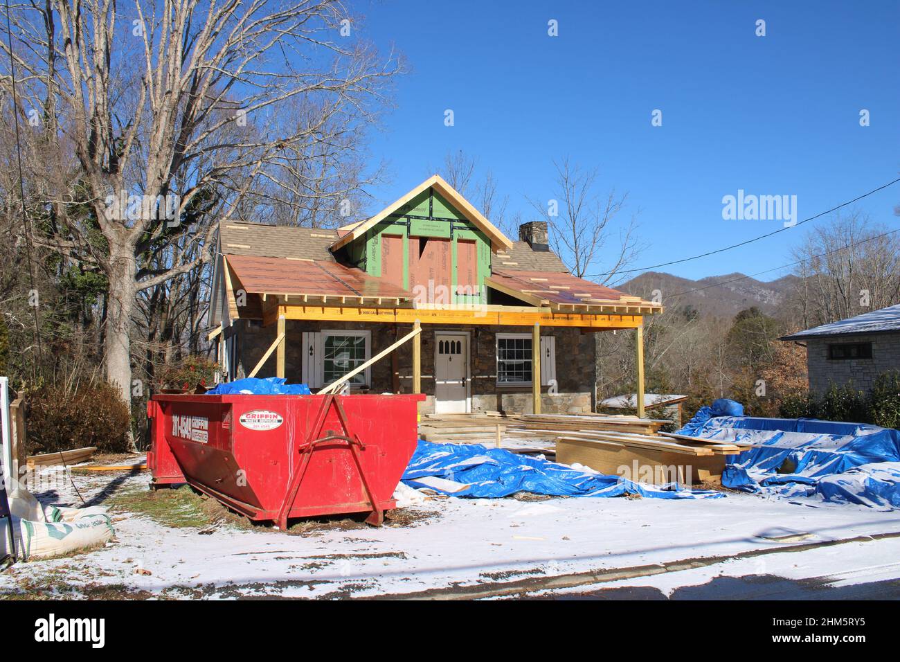 Maison de campagne en cours de rénovation Banque D'Images