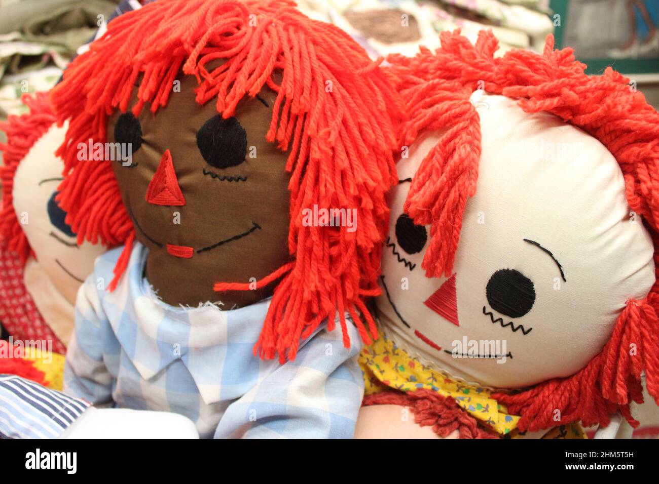 Poupées Black and White Raggedy Ann Banque D'Images