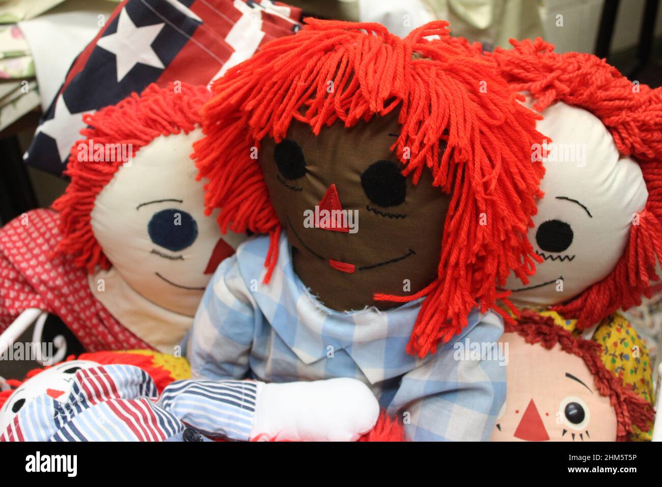 Poupées Black and White Raggedy Ann Banque D'Images