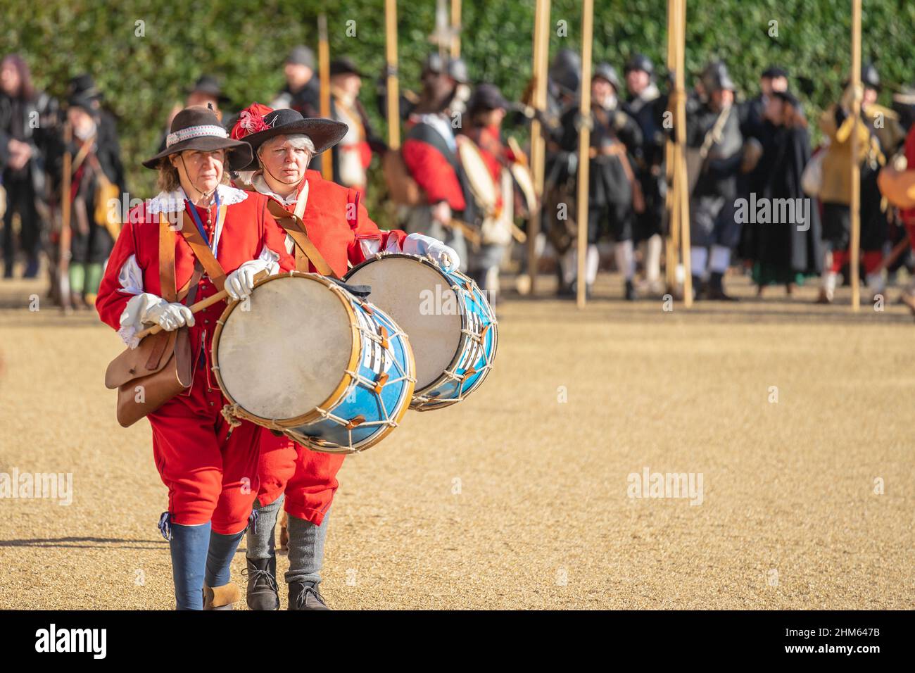 L'Armée des rois, qui fait partie de la Société de guerre civile anglaise. 50th anniversaire de la parade de l'Armée des rois. Londres, le 30 janvier 2022 Banque D'Images