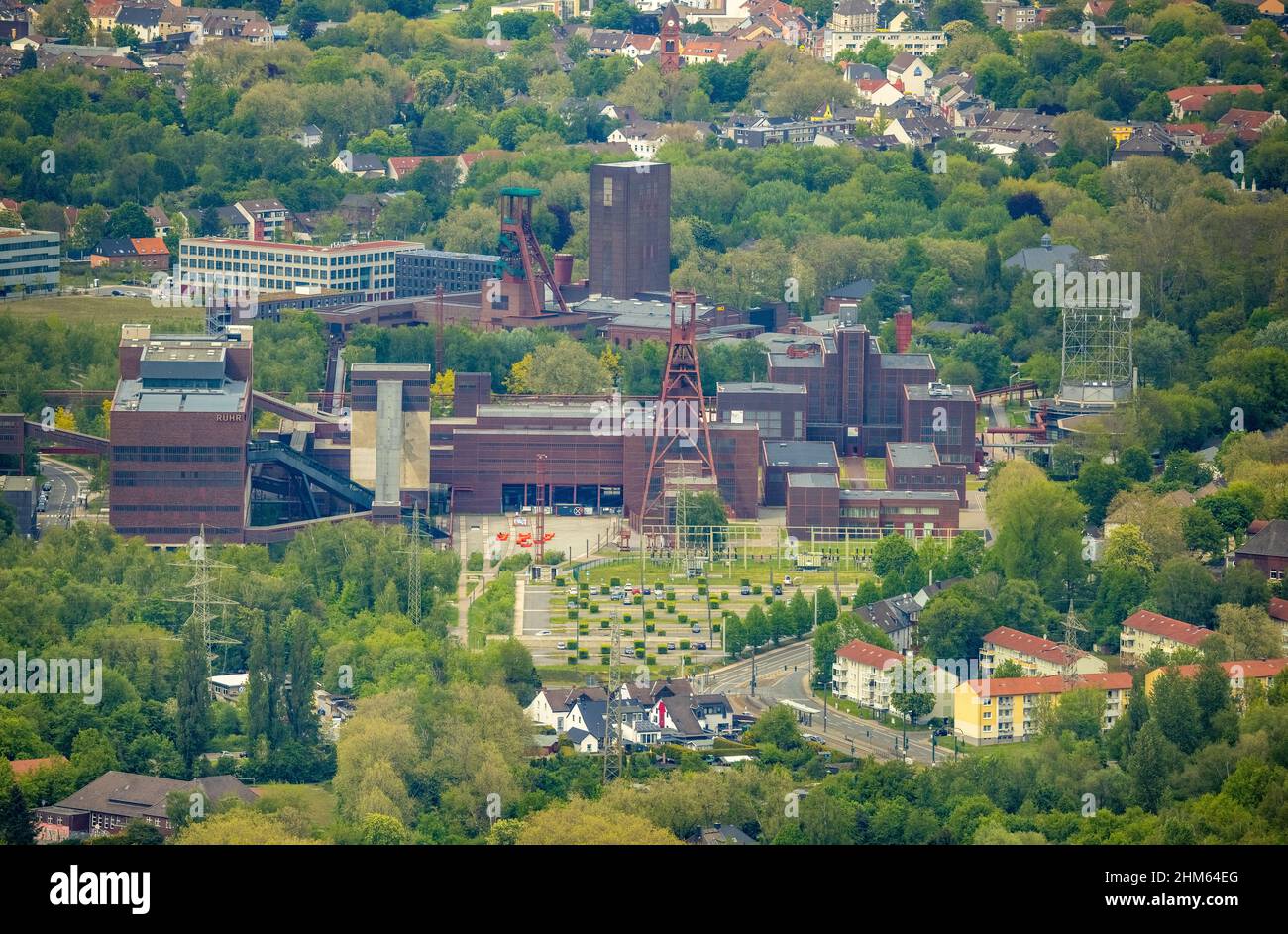 Vue aérienne, Zollverein, classé au patrimoine mondial de l'UNESCO, Essen-Stoppenberg, Essen, région de la Ruhr, Rhénanie-du-Nord-Westphalie, Allemagne, DE, Tour Eiffel de la Ruhr, EUR Banque D'Images