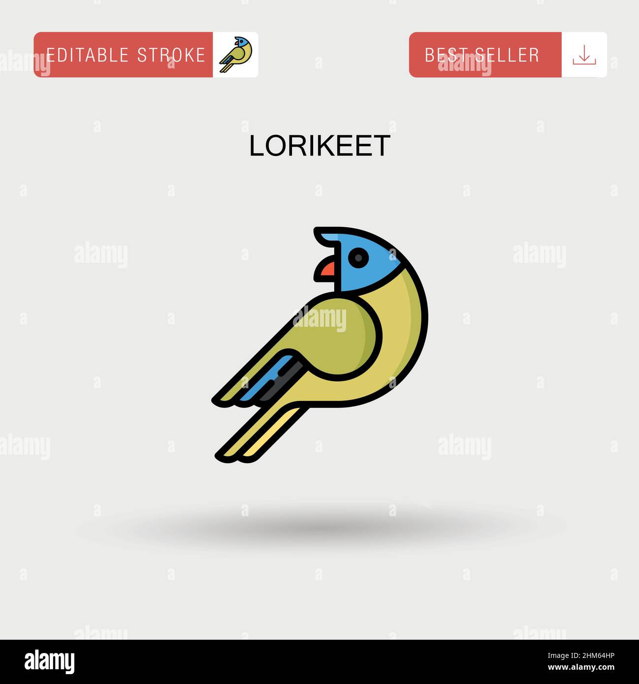 Icône vecteur simple Lorikeet. Illustration de Vecteur