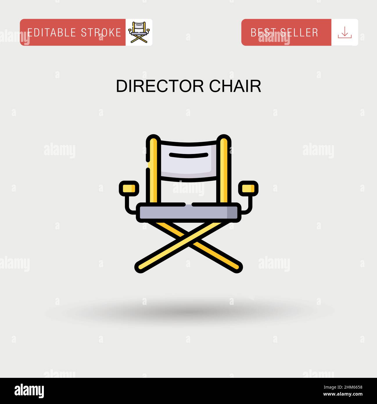 Icône de vecteur simple de chaise de directeur. Illustration de Vecteur