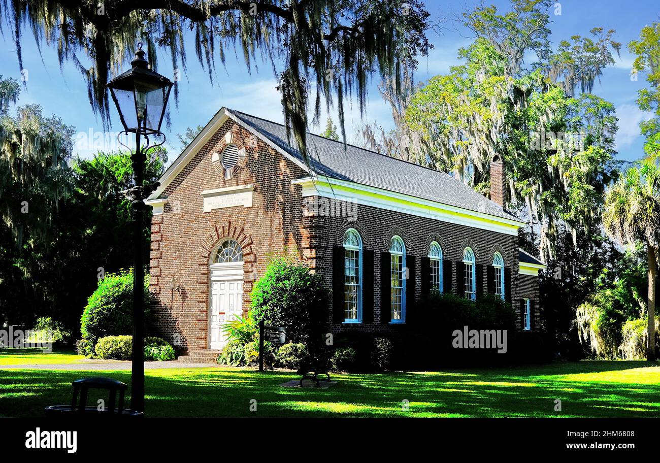 SAVANNAH, GÉORGIE - 25 octobre 2021 : Savannah est la plus ancienne ville de Géorgie. De l'architecture historique et des églises aux parcs et monuments commémoratifs, Banque D'Images
