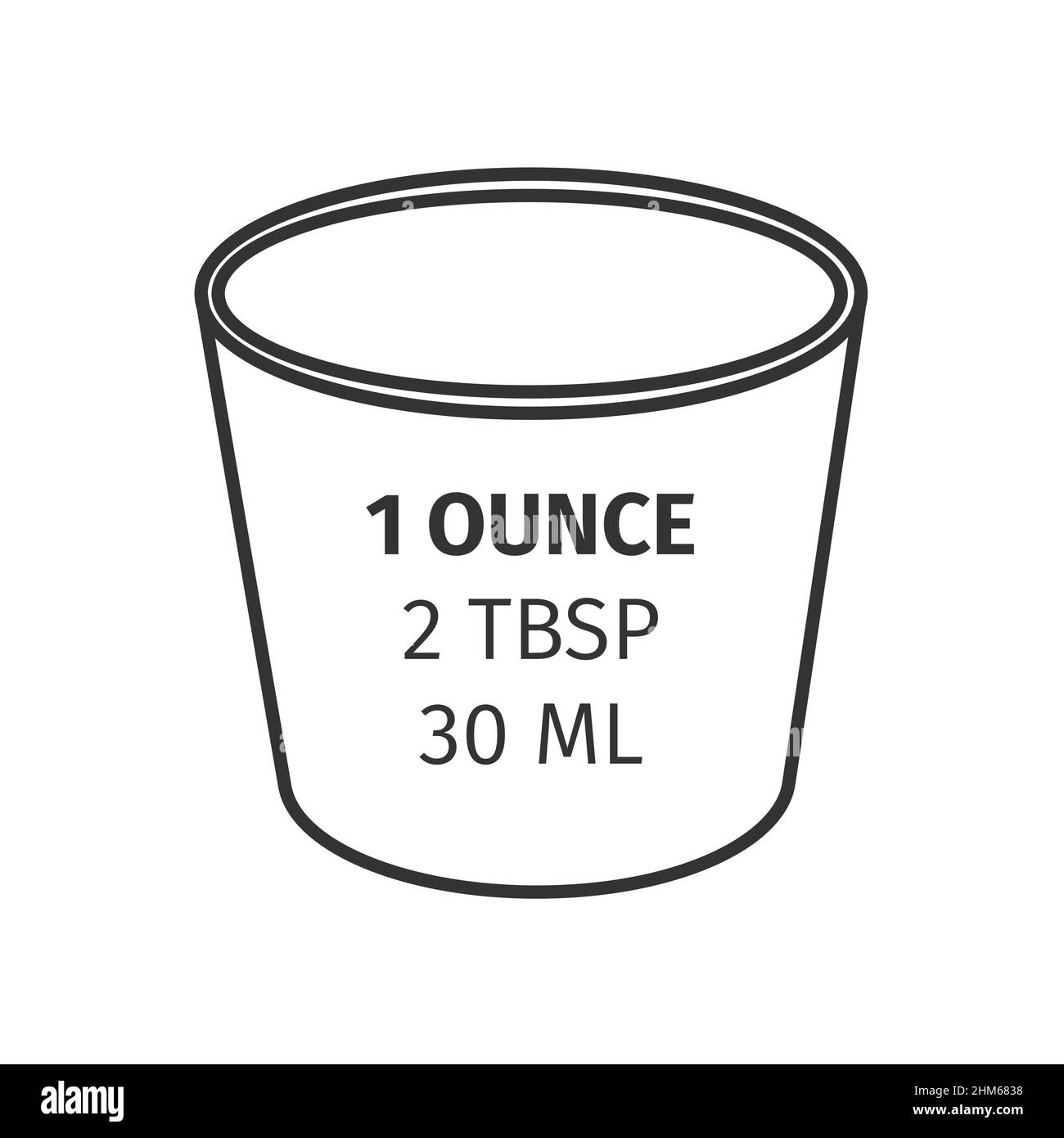 Verre d'once liquide converti en cuillerées à soupe et millilitres.Unité de volume pour mesurer les liquides isolés sur fond blanc.Infographie livre de cuisine.Illustration vectorielle Illustration de Vecteur