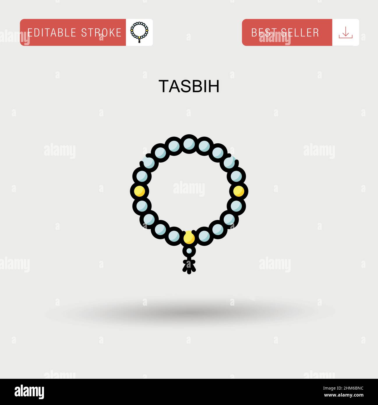 Icône de vecteur simple Tasbih. Illustration de Vecteur
