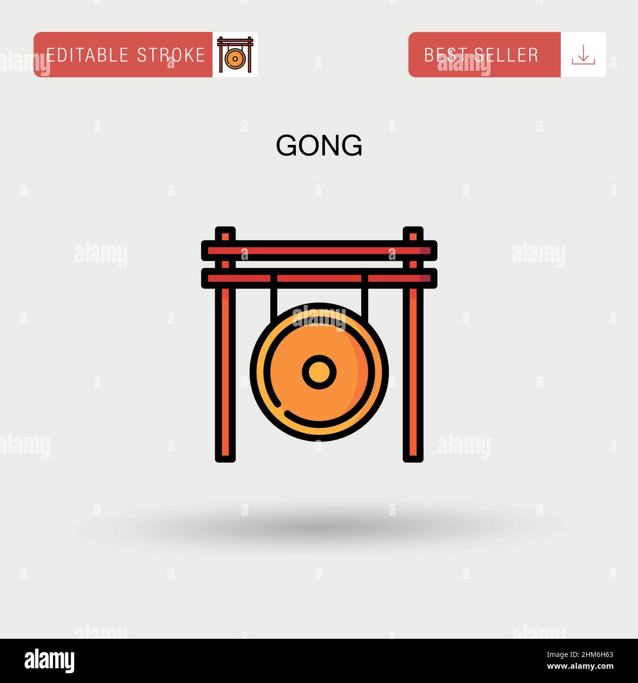 Icône de vecteur simple Gong. Illustration de Vecteur