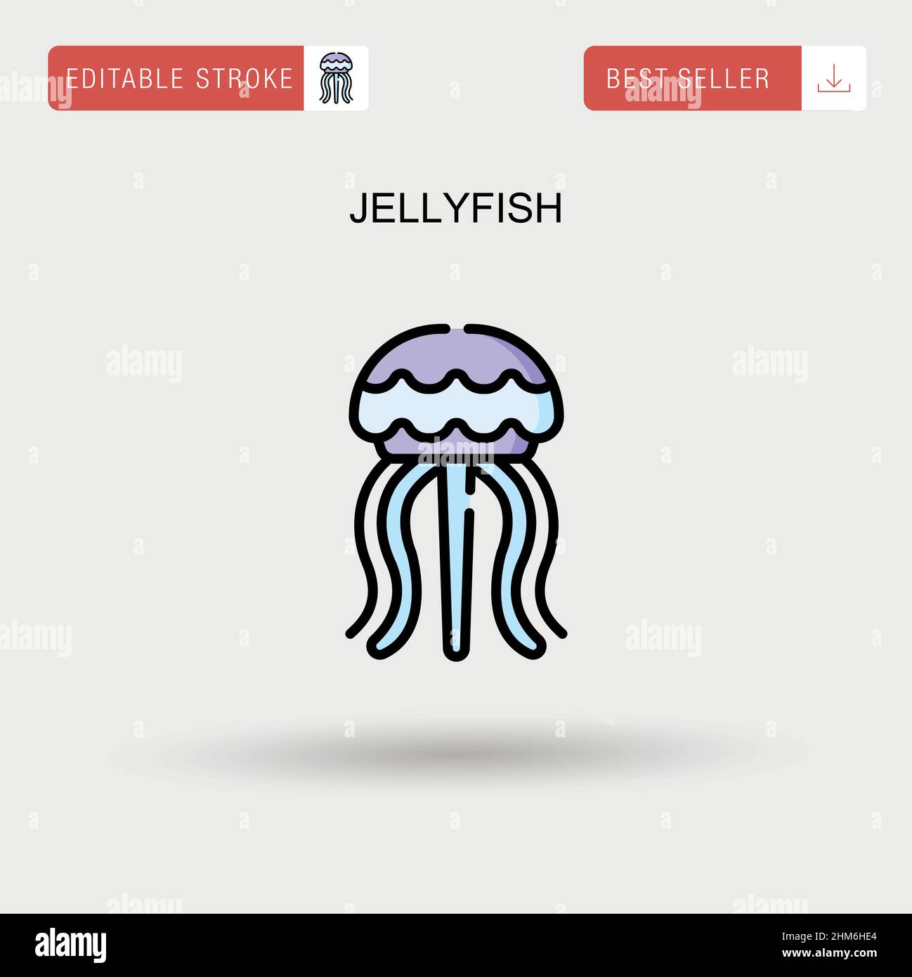 Icône de vecteur simple Jellyfish. Illustration de Vecteur