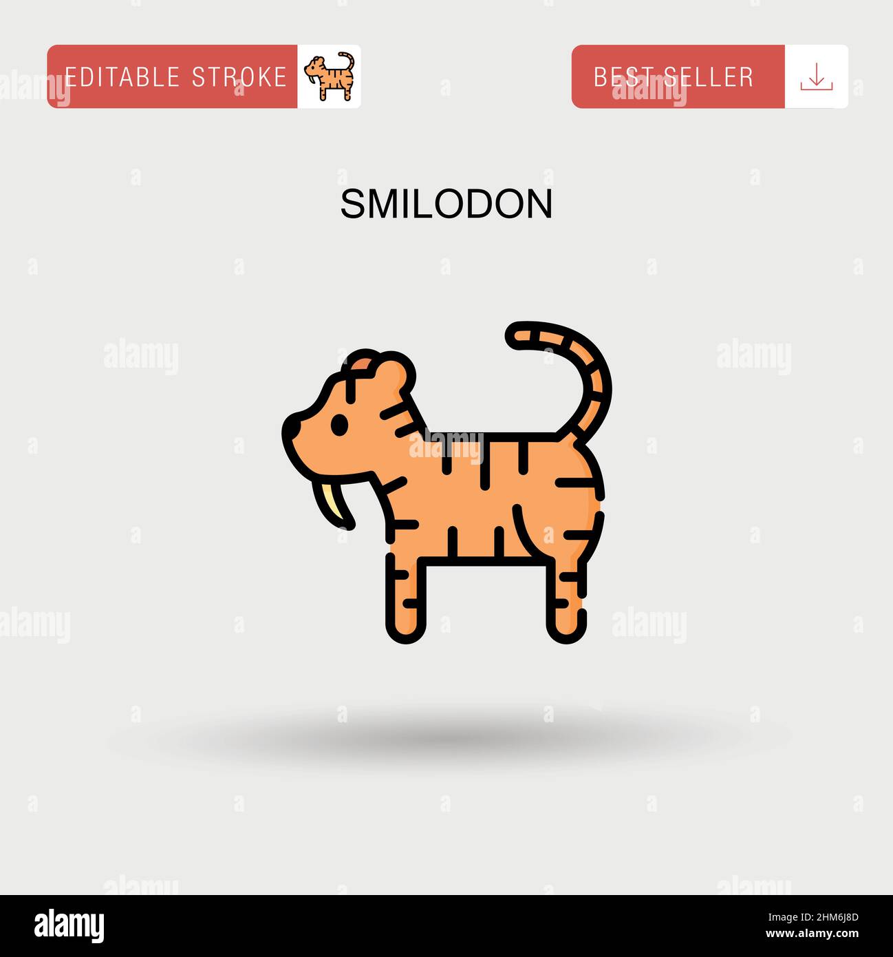 Icône de vecteur simple Smilodon. Illustration de Vecteur