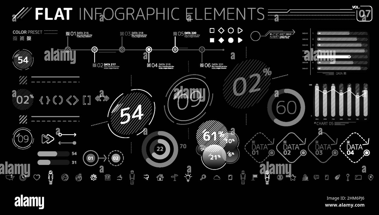 Collection d'éléments du vecteur d'Infographie Illustration de Vecteur
