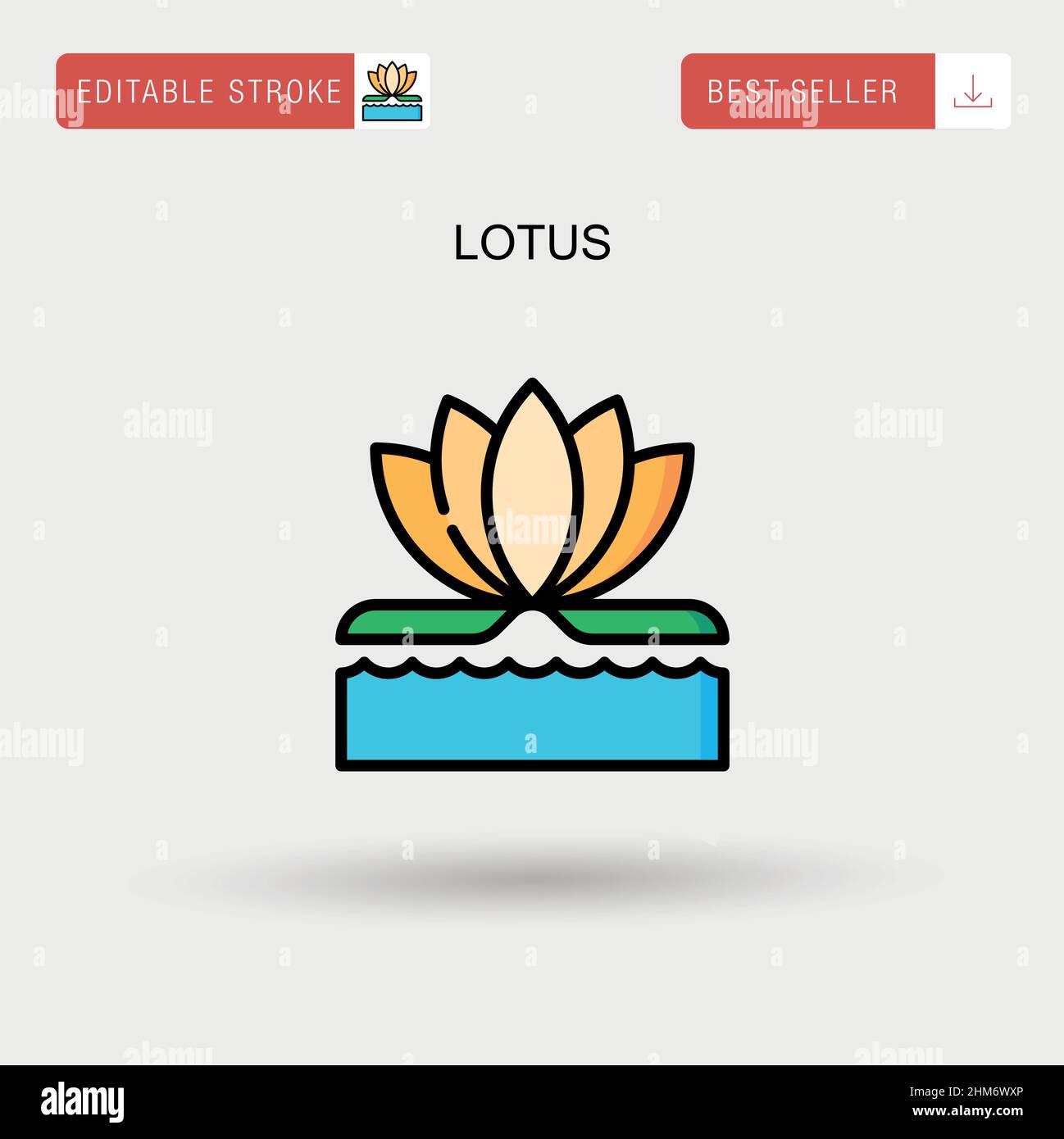 Icône de vecteur simple Lotus. Illustration de Vecteur