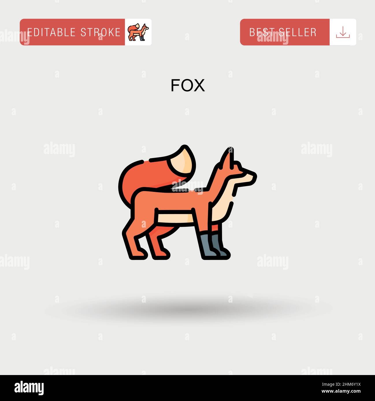 Icône de vecteur simple Fox. Illustration de Vecteur