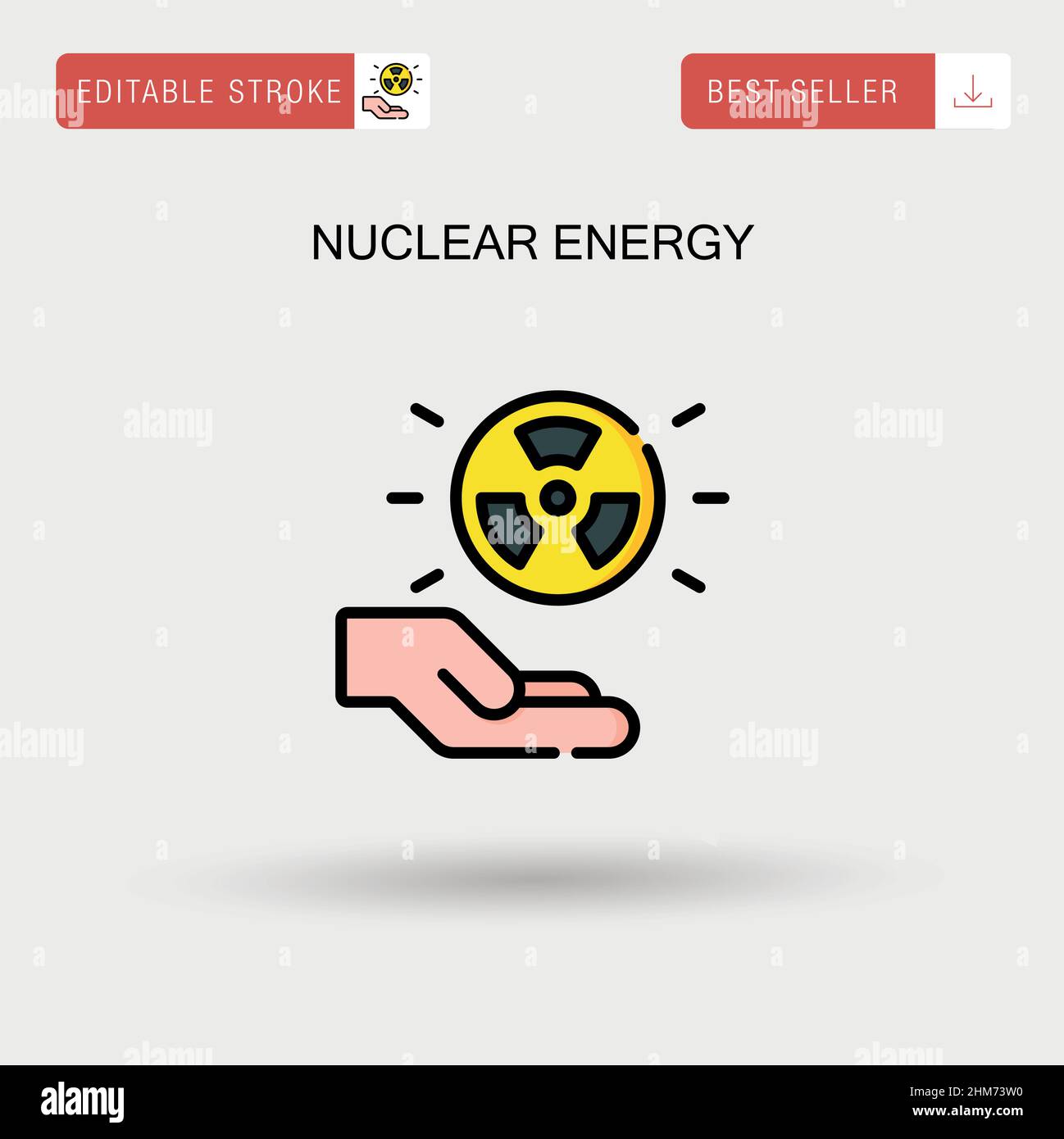 Icône de vecteur simple d'énergie nucléaire. Illustration de Vecteur