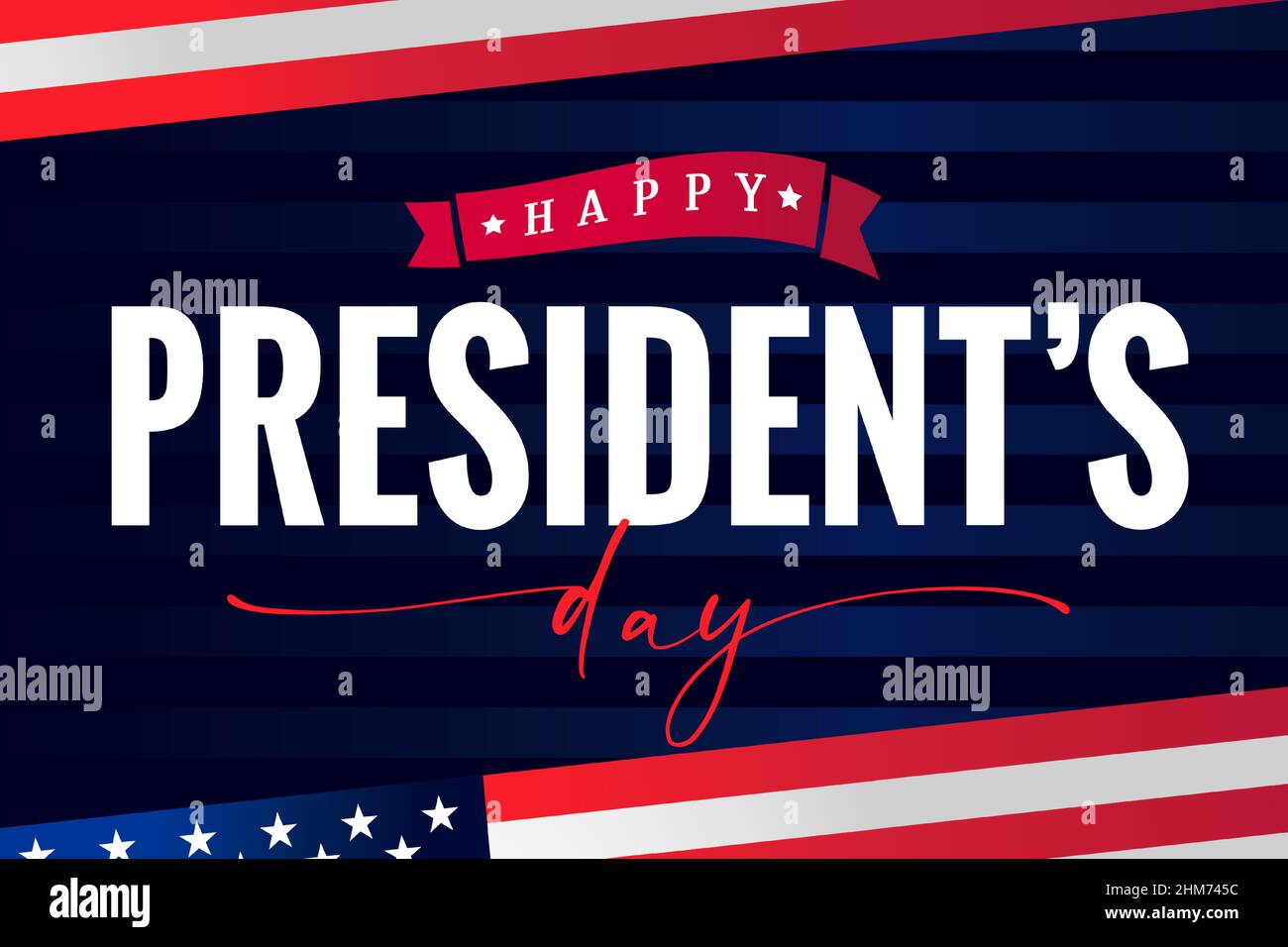 Affiche lettrage USA Happy Presidents Day. Illustration vectorielle Illustration de Vecteur