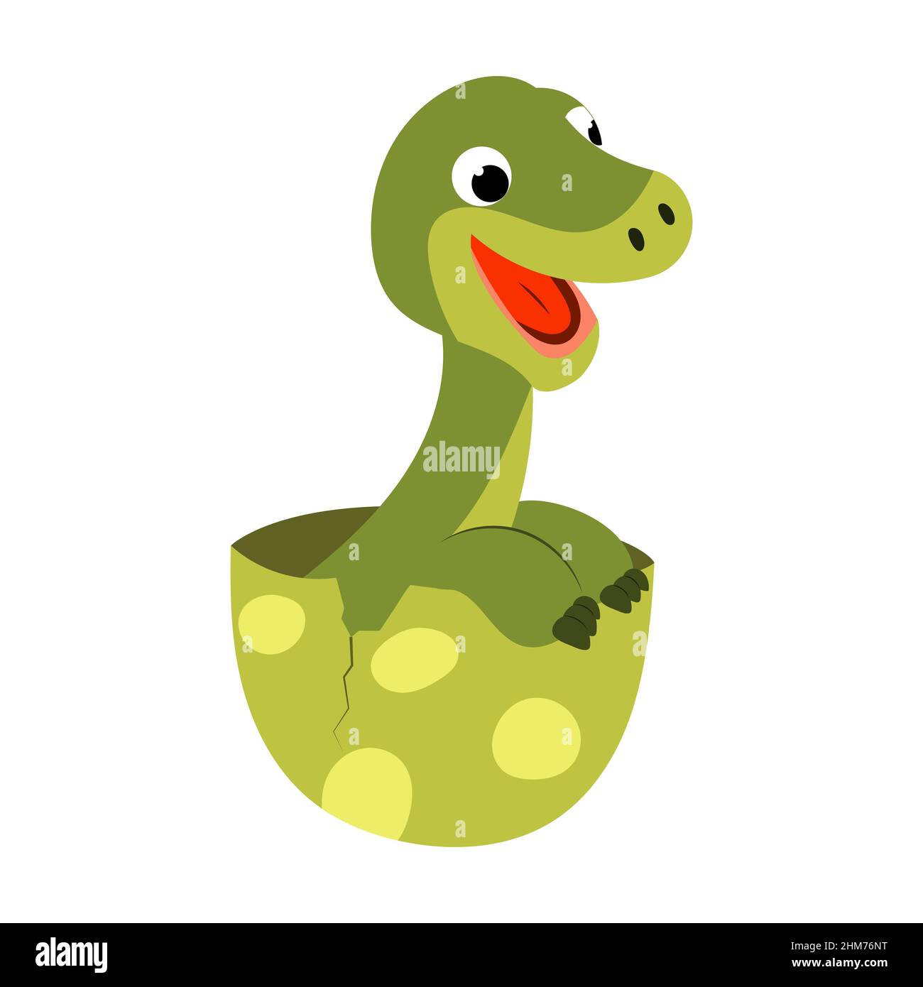 le dinosaure mignon de dessin animé est assis dans un oeuf. vecteur isolé sur un fond blanc Illustration de Vecteur