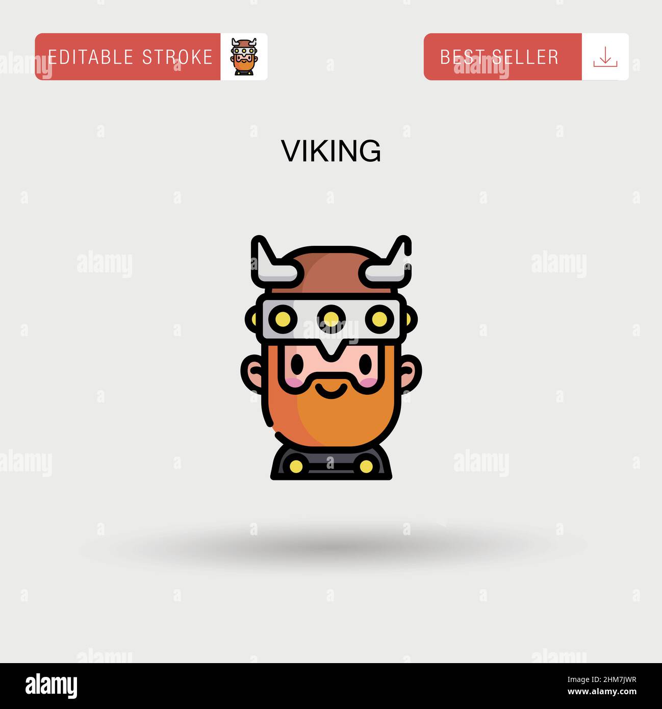 Icône de vecteur simple Viking. Illustration de Vecteur