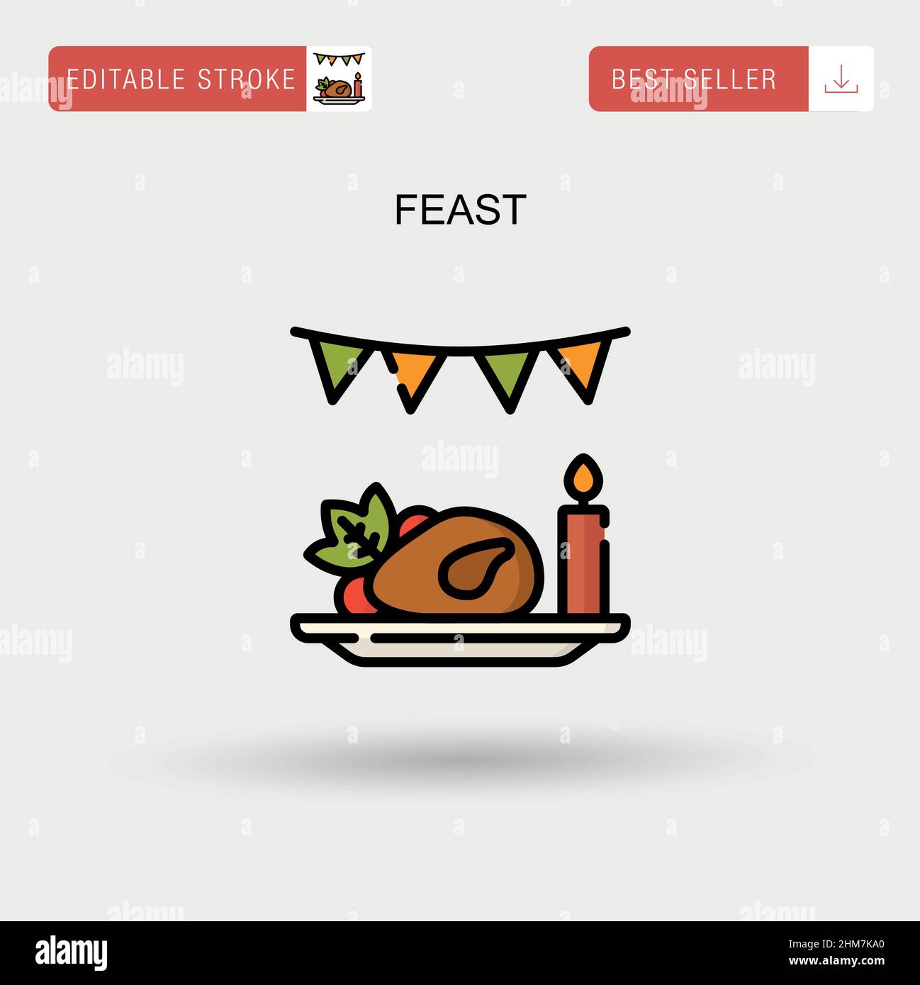 Icône de vecteur simple Feast. Illustration de Vecteur