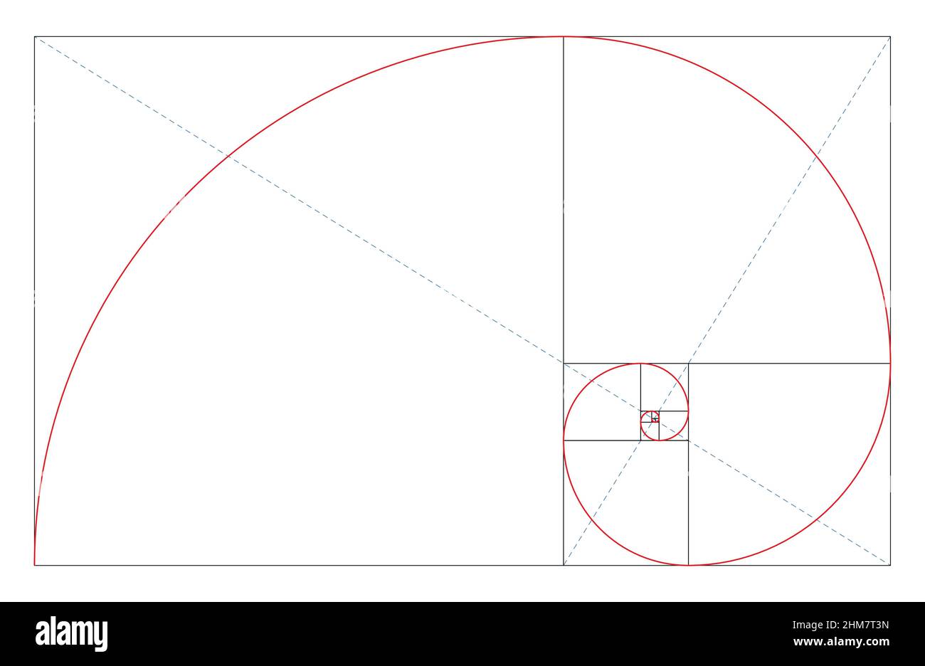 vecteur en spirale mathématique correct fibonacci classique précis et correct isolé sur fond blanc Illustration de Vecteur