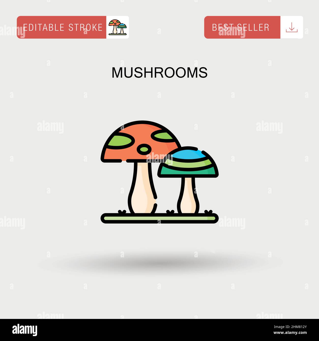 Icône de vecteur simple de champignons. Illustration de Vecteur