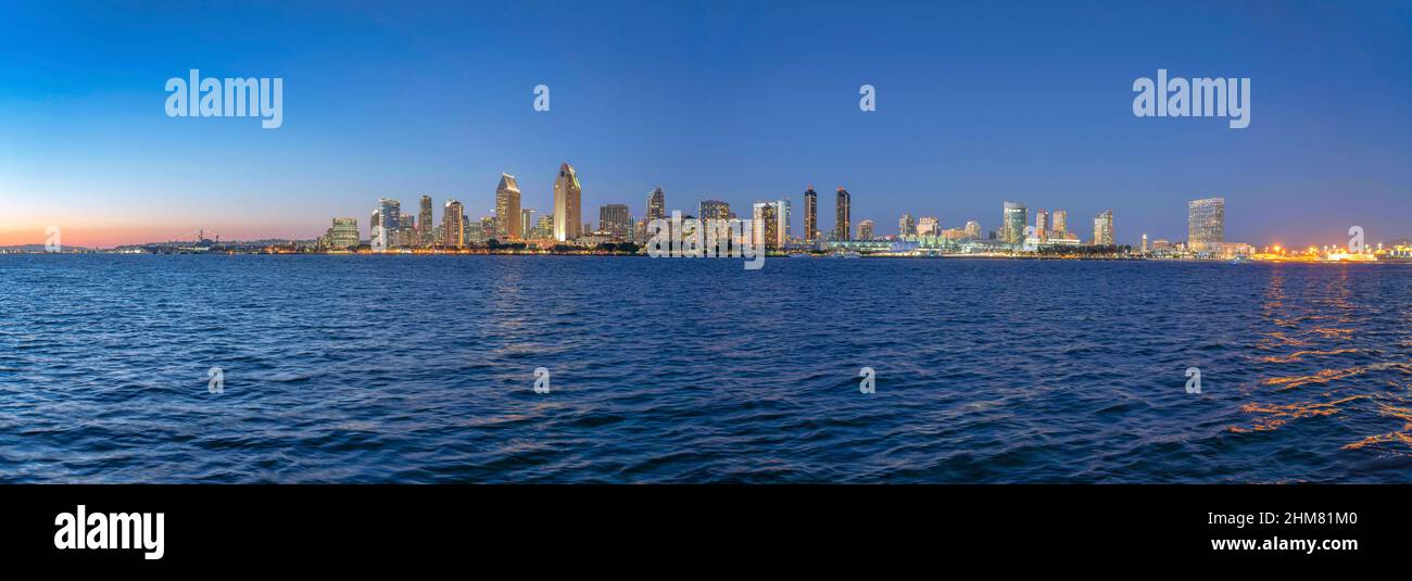 Nuit au paysage urbain à Coronado, San Diego, Californie Banque D'Images